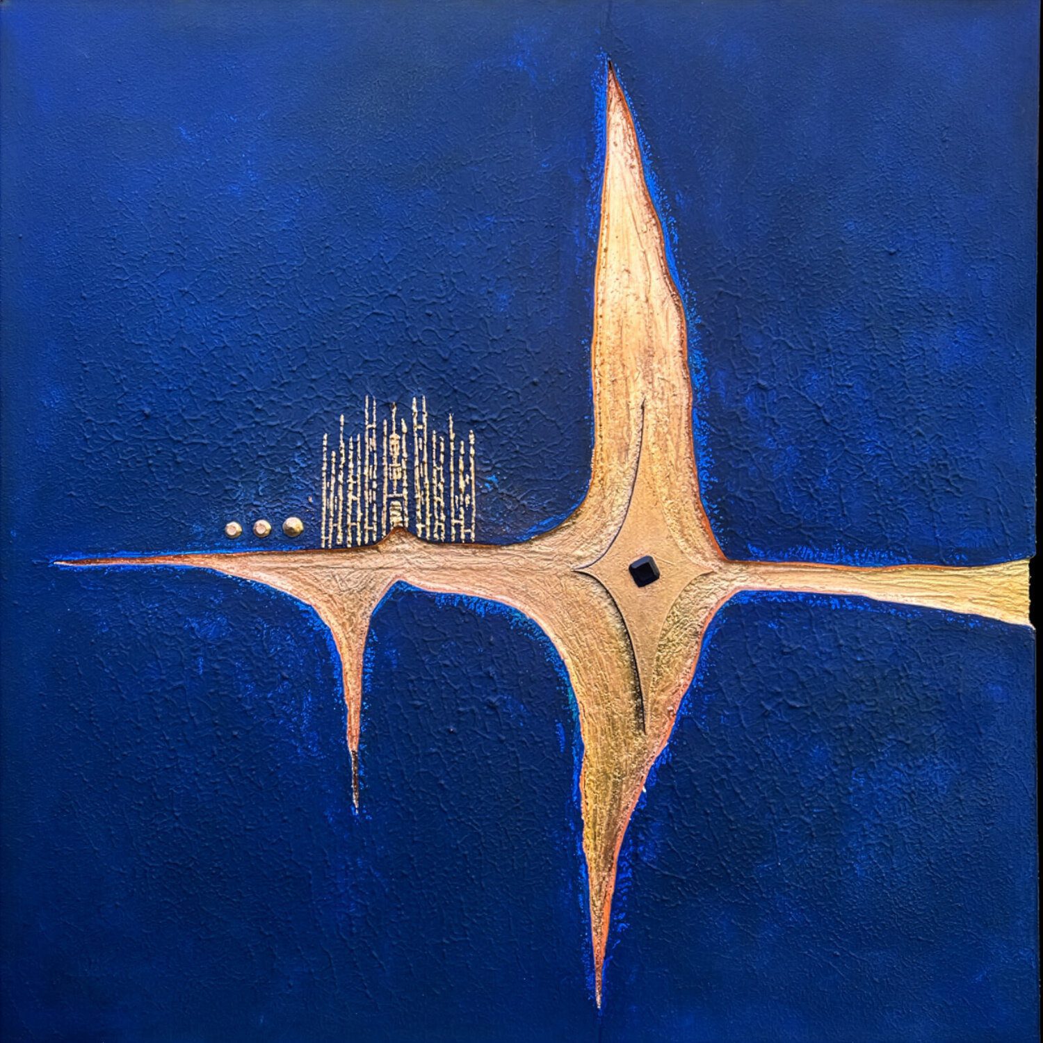 NelBluDipintoDiBlu, 2024 — opera materica di Patrizia Cognetti
